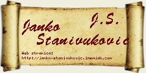 Janko Stanivuković vizit kartica